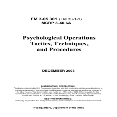 FM 3-05.301 Psychological Operations Tactics, Techniches and Procedures